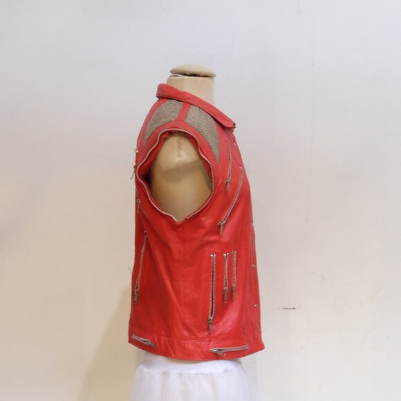 1980’s J.Park Collection Red Leather Zipper Jacket Michael Jackson BEAT IT - Picture 10 of 16